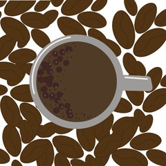 A beautifully aesthetic coffee cup. Beautiful minimalistic background. Template for presentation. Coffee cup on white background. Beautiful stylish poster.