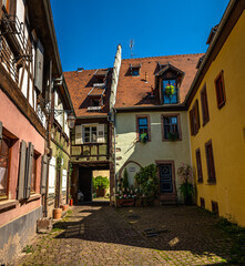 Fototapeta na wymiar Houses in Riquewihr, Alsace