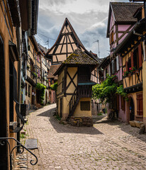 Fototapeta na wymiar Famous house in Eguisheim, Alsace