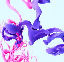 Creative dynamic abstract background with flowing splash of paint in water