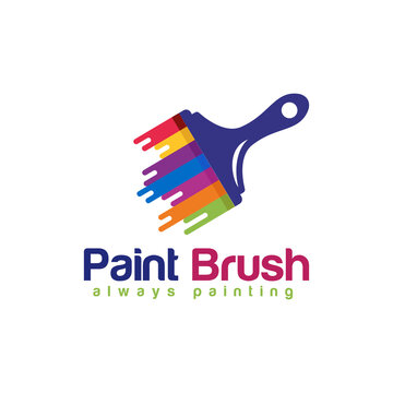 Paint Coloring brush logo design vector templates