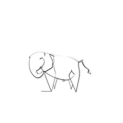 Continuous line drawing. elephant animal. Illustration icon vector