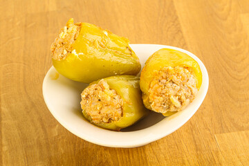 Bell Bulgarian pepper stuffed meat