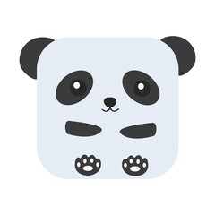 Cute animal square face. Vector flat illustration