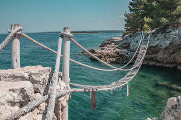 Broken bridge over the sea in Croatia.