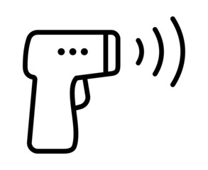 非接触体温計の白黒イラスト