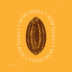 Cocoa bean textured illustration. Minimalist abstract style design template. Chocolate cacao beans.Vector illustration