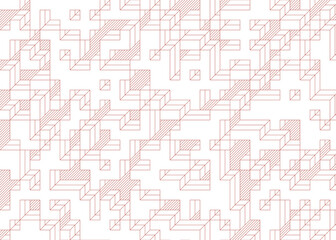 Obraz premium Implementation of Edward Zajec’s “Il Cubo” from 1971. Essentially a Truchet tile set of 8 tiles and rules for placement art illustration
