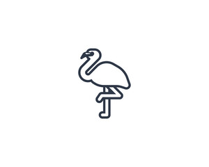 Flamingo vector flat emoticon. Isolated Flamingo emoji illustration. Flamingo icon
