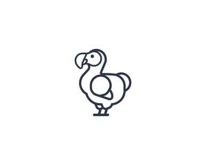 Dodo bird vector flat emoticon. Isolated Dodo emoji illustration. Dodo icon