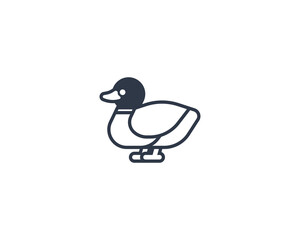 Duck vector flat emoticon. Isolated Duck emoji illustration. Duck icon