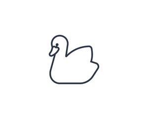 Swan vector flat emoticon. Isolated Swan emoji illustration. Swan icon