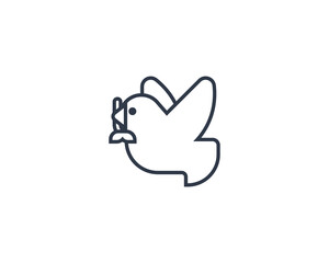 Dove vector flat emoticon. Isolated Dove emoji illustration. Pigeon icon