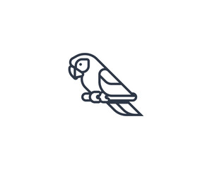 Parrot macaw vector flat emoticon. Isolated Parrot emoji illustration. Parrot icon © Stalvalki