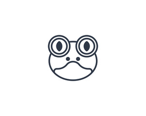 Frog face vector flat emoticon. Isolated Frog emoji illustration. Frog icon