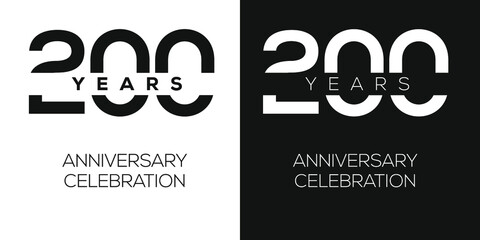 200 years anniversary celebration Design, Vector illustration. - obrazy, fototapety, plakaty