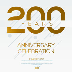 200 years anniversary celebration Design, Vector illustration. - obrazy, fototapety, plakaty