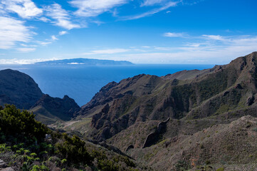 View on La Gomera island from Rural de Teno park on Tenerife, Canary islands, Spain