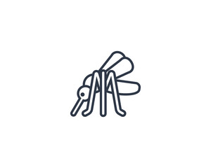 Mosquito vector flat emoticon. Isolated Mosquito emoji illustration. Mosquito icon