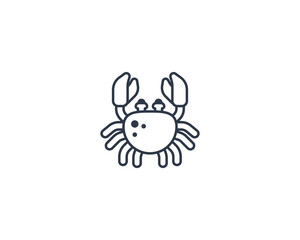 Crab vector flat emoticon. Isolated Crab emoji illustration. Crab icon