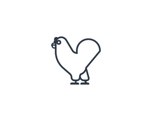 Rooster vector flat emoticon. Isolated Rooster emoji illustration. Cockerel icon