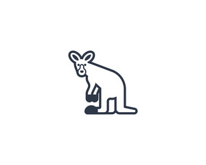 Kangaroo vector flat emoticon. Isolated Kangaroo emoji illustration. Kangaroo icon
