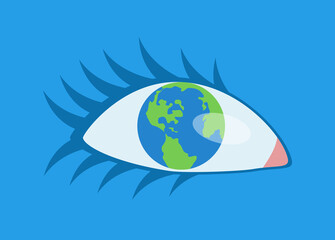 Earth and Eye clip art