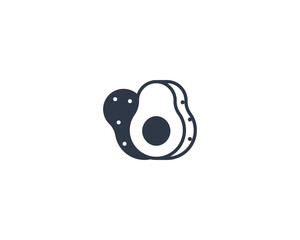 Avocado vector flat emoticon. Isolated Avocado emoji illustration. Avocado icon