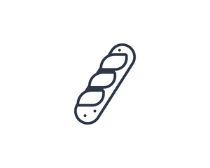 French bread vector flat emoticon. Isolated Baguette Bread emoji illustration. Baguette icon