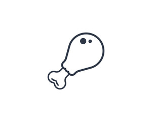 Poultry Leg vector flat emoticon. Isolated Poultry Leg emoji illustration. Drumstick icon