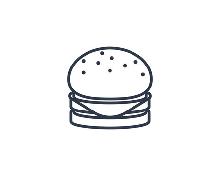 Burger Vector Flat Emoticon. Isolated Hamburger Emoji Illustration. Burger Icon