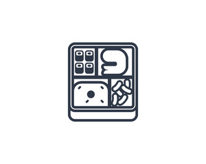 Bento Box vector flat emoticon. Isolated Bento Box emoji illustration. Bento Box icon