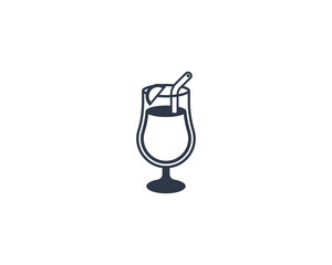 Tropical Drink vector flat emoticon. Isolated Tropical Drink illustration. Tropical Drink icon
