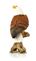Eagle figurine isolated on white. Bird of prey.