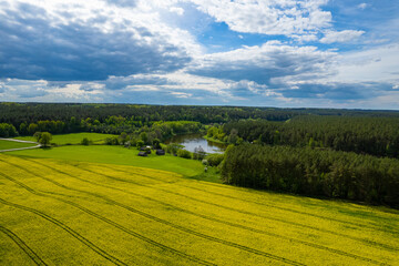 Fototapeta premium Aerial spring view of beautiful Lithuania nature