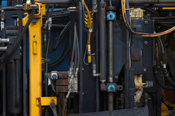 mechanic industrial train equipment service machine close-up