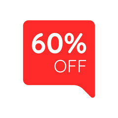 Special offer sale label illustration. Discount offer price label, symbol, and sticker for advertising campaign in retail, sale promo marketing discount 60%. Sticker sale, ad offer shopping