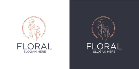 minimalist floral logo and branding card