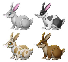 Cartoon rabbits collection
