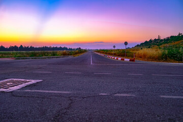 Fototapeta premium sunset on the road