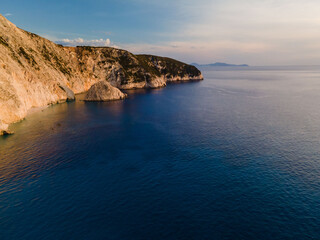 cliffs at Lefkada island aerial view