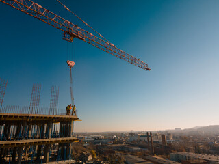 aerial view of construction site