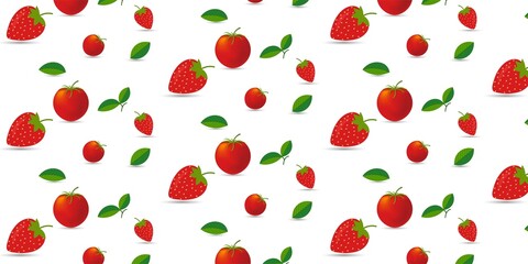 	
Strawberry. Pattern of strawberrys on colored background.