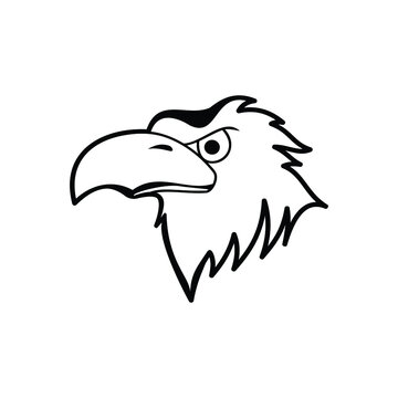 eagle head mascot. Outline eagle head icon design
