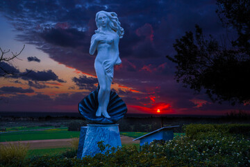 Aphrodite Statue - sunset 