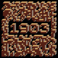 1903 Implementation of Edward Zajec “Il Cubo” from 1971. Essentially a Truchet tile set of 8 tiles and rules for placement art illustration