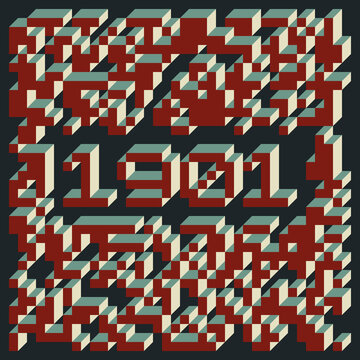 1901 Implementation of Edward Zajec &ldquo;Il Cubo&rdquo; from 1971. Essentially a Truchet tile set of 8 tiles and rules for placement art illustration