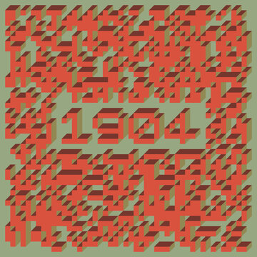 1904 Implementation of Edward Zajec &ldquo;Il Cubo&rdquo; from 1971. Essentially a Truchet tile set of 8 tiles and rules for placement art illustration