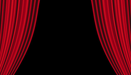 Red curtain with beams of light