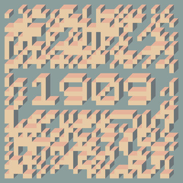 1909 Implementation of Edward Zajec &ldquo;Il Cubo&rdquo; from 1971. Essentially a Truchet tile set of 8 tiles and rules for placement art illustration